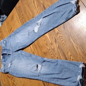 MOTHER JEANS Womens 24 BLUE THE TOMCAT CONFESSION Distressed Denim Preowned Used